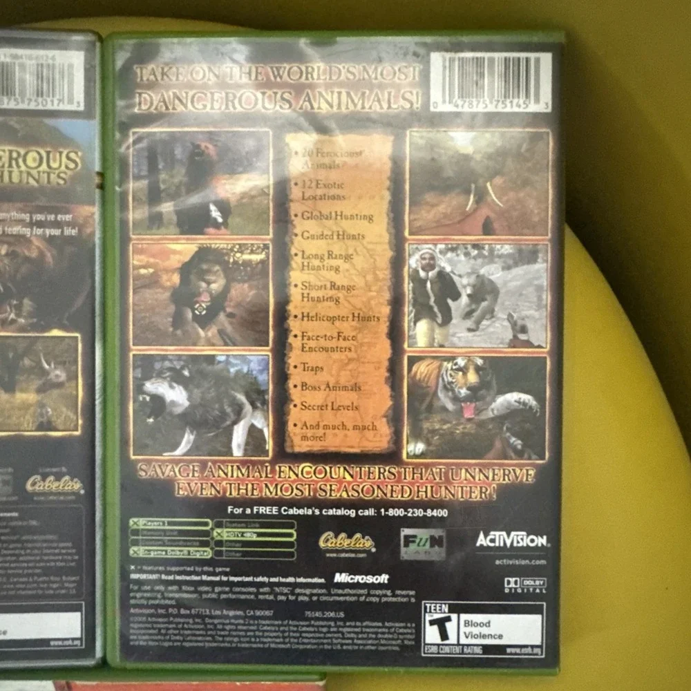 Cabela's Dangerous Hunts 1 & 2 Deer Hunt Microsoft Xbox 2003 Complete w/Manuals